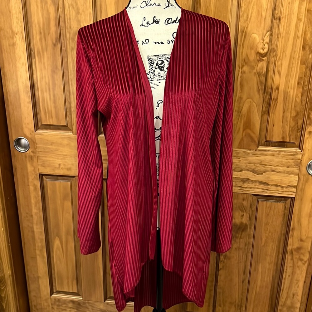 L&B burgundy velvet corded kimono